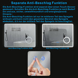 LED Badspiegel Beleuchtet mit Kosmetikspiegel 80x60cm BORAS Typ D | Touch Sensor Dimmbar Antibeschlag Kaltweiß 6400K Warmweiß 3000K