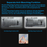 LED Bad Spiegel mit Licht Beleuchtung gross 140x70cm ESSENS Typ C | Touch Sensor Dimmbar Spiegelheizung Kaltweiß 6400K Warmweiß 3000K