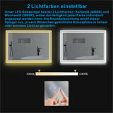 LED Spiegel mit Beleuchtung für Badezimmer 100x70cm ESSENS Typ C | Touch Sensor Dimmbar Spiegelheizung Kaltweiß 6400K Warmweiß 3000K