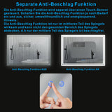 LED Spiegel mit Beleuchtung für Badezimmer 100x70cm ESSENS Typ C | Touch Sensor Dimmbar Spiegelheizung Kaltweiß 6400K Warmweiß 3000K
