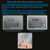 LED Spiegel mit Uhr und Kosmetikspiegel für Bad 100x70cm ESSENS Typ D | Kosmetikspiegel Digital Uhr Touch Sensor Dimmbar Spiegelheizung Kaltweiß 6400K