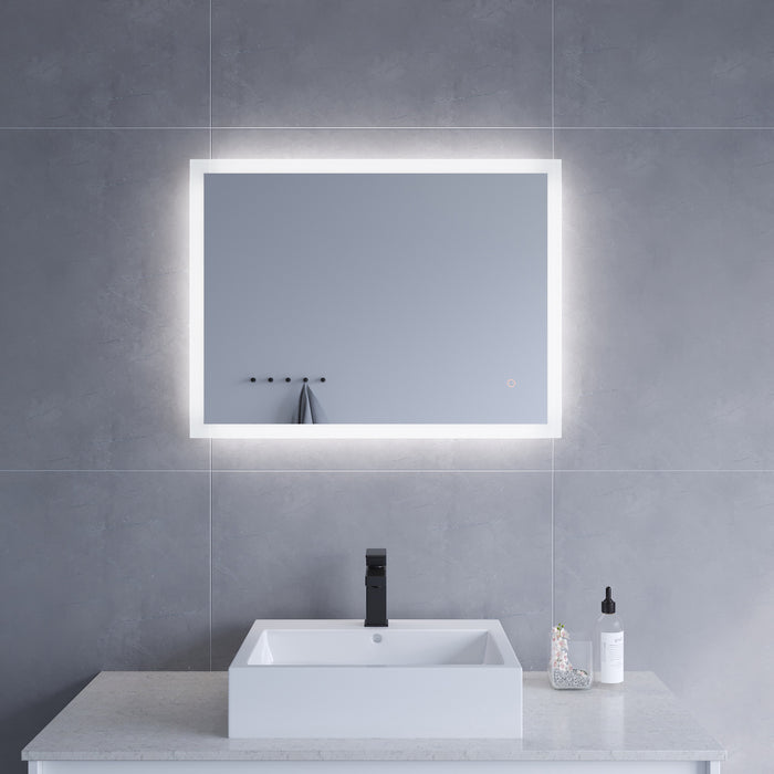 Badspiegel mit Beleuchtung 80x60 Wandschalter 