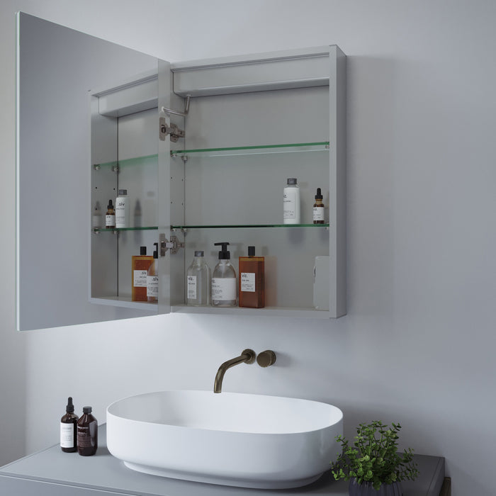 Spiegelschrank mit Beleuchtung LED 50x70cm Steckdose Badezimmerschrank