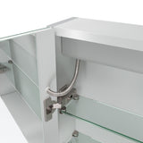 Spiegelschrank mit Beleuchtung 80x60cm Badezimmerschrank LED Spiegel Schrank Aluminium Badschrank Steckdose