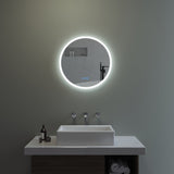Badezimmerspiegel Rund Spiegel mit LED Licht für Bad 60cm JALTAS Typ C | Touch Sensor Dimmbar Antibeschlag Kaltweiß 6400K Warmweiß 3000K