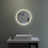 Badezimmerspiegel Rund Spiegel mit LED Licht für Bad 60cm JALTAS Typ C | Touch Sensor Dimmbar Antibeschlag Kaltweiß 6400K Warmweiß 3000K