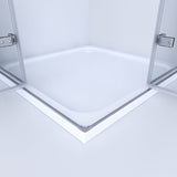 Duschkabine Eckeinstieg 120x120 Falttür Drehfalttür Dusche faltbar Eckdusche aus Sicherheitsglas 6mm mit Lotuseffekt-Beschichtung
