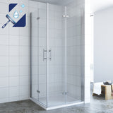 AQUABATOS NIMES-Serie Duschkabine Eckeinstieg 80 x 80 x 195 cm mit Drehfalttüren 6 mm Echtglas mit Nano Beschichtung