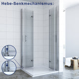 AQUABATOS NIMES-Serie Duschkabine Eckeinstieg 80 x 80 x 195 cm mit Drehfalttüren 6 mm Echtglas mit Nano Beschichtung
