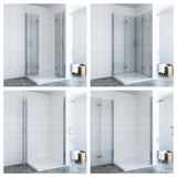AQUABATOS NIMES-Serie Duschkabine Eckeinstieg 80 x 80 x 195 cm mit Drehfalttüren 6 mm Echtglas mit Nano Beschichtung