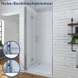 Duschtür Glas faltbar Falttür Nische Drehfalttür Dusche 90 cm