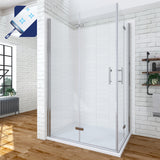 Duschkabine Eckeinstieg 120x100 Falttür Drehfalttür Dusche faltbar Eckdusche aus Sicherheitsglas 6mm mit Lotuseffekt-Beschichtung
