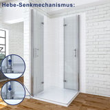 Duschkabine Eckeinstieg 80x80 Falttür Drehfalttür Dusche faltbar Eckdusche aus Sicherheitsglas 6mm mit Lotuseffekt-Beschichtung