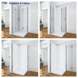 Duschkabine Eckeinstieg 80x80 Falttür Drehfalttür Dusche faltbar Eckdusche aus Sicherheitsglas 6mm mit Lotuseffekt-Beschichtung
