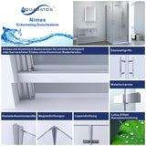 AQUABATOS NIMES-Serie Duschkabine Eckeinstieg 80 x 80 x 195 cm mit Drehfalttüren 6 mm Echtglas mit Nano Beschichtung