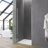 Falttür Dusche Drehfalttür in Nische Duschtür Glas Nischentür faltbar Breite 70 75 80 90 100 120 cm Höhe 187 cm Wandausgleich 15 mm & 10 mm