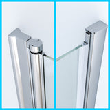 Duschtür Nische Glas Falttür Drehfalttür Dusche Duschfaltwand Breite 70 75 80 90 100 120 cm Höhe 187 cm Wandausgleich 15 mm & 20 mm