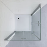 Duschkabine Eckeinstieg mit Falttüren Drehfalttüren Eckdusche faltbar aus Sicherheitsglas (ESG) 5 mm klar Höhe 187 cm