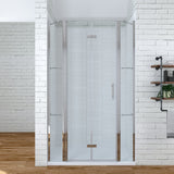 120 130 140 160 cm Duschabtrennung Falttür Duschtür Glas Dusche faltbare mit Festteil und Duschablage aus Sicherheitsglas 6mm mit Lotuseffekt Beschichtung