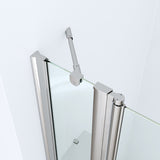 Duschkabine Eckeinstieg Schwingtüren an Festteilen Eckdusche mit Doppeltüren Pendeltüren Drehtüren Eckduschwand Glas mit Eckablage 6 mm Nanoglas Höhe 197 cm