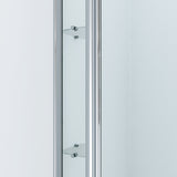 Duschkabine Eckeinstieg Schwingtüren an Festteilen Eckdusche mit Doppeltüren Pendeltüren Drehtüren Eckduschwand Glas mit Eckablage 6 mm Nanoglas Höhe 197 cm
