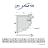 AQUABATOS Duschwanne Kunststein für Duschkabine Eckig/Rechteckig/Vietelkreis Super Flach Weiß
