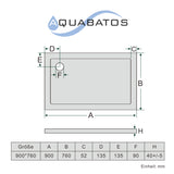AQUABATOS Duschwanne Kunststein für Duschkabine Eckig/Rechteckig/Vietelkreis Super Flach Weiß