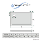 AQUABATOS Duschwanne Kunststein für Duschkabine Eckig/Rechteckig/Vietelkreis Super Flach Weiß