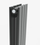 AQUABATOS Paneelheizkörper Mittelanschluss Antrazit Doppellagig 1800x304mm Vertikal 981 Watt