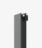 AQUABATOS Paneelheizkörper Mittelanschluss Antrazit Doppellagig 1800x456mm Vertikal 1472 Watt
