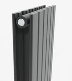 AQUABATOS Paneelheizkörper Mittelanschluss Antrazit Doppellagig 1800x456mm Vertikal 1472 Watt