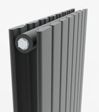 AQUABATOS Paneelheizkörper Mittelanschluss Antrazit Doppellagig 1800x608mm Vertikal 1961 Watt
