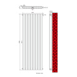 AQUABATOS Paneelheizkörper Mittelanschluss Antrazit Doppellagig 1800x608mm Vertikal 1961 Watt