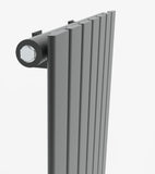 AQUABATOS Paneelheizkörper Mittelanschluss Antrazit Einlagig 1800x532mm Vertikal 1226 Watt