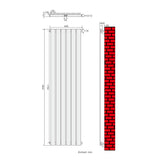 AQUABATOS Paneelheizkörper Mittelanschluss Weiß Einlagig 1800x456mm Vertikal 818 Watt