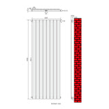 AQUABATOS Paneelheizkörper Mittelanschluss Weiß Einlagig 1800x608mm Vertikal 1716 Watt