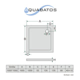 AQUABATOS Duschwanne Kunststein für Duschkabine Eckig/Rechteckig/Vietelkreis Super Flach Weiß