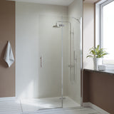 Duschwand Glas 75 cm Duschabtrennung Drehtür an Festteil Scharnier Dusche aus Sicherheitsglas 6mm mit Lotuseffekt Beschichtung höhe 195 cm