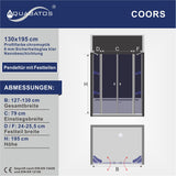 AQUABATOS COORS-Serie Pendeltür in Nische mit Festteilen und Eckregalen 6mm Echtglas mit Nano Beschichtung Höhe 195cm