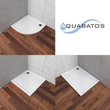 AQUABATOS Duschwanne Kunststein für Duschkabine Eckig/Rechteckig/Vietelkreis Super Flach Weiß